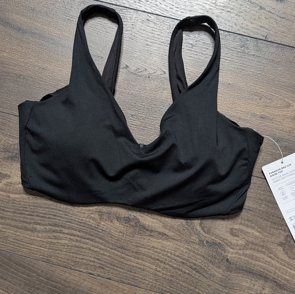 NWT Athleta Paradise Bra Cup Black Bikini Top Size 34D/DD - Picture 2 of 5
